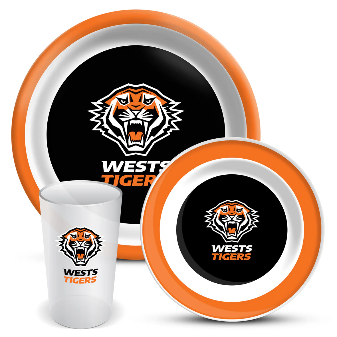 Wests Tigers 3 Piece Dinner Set