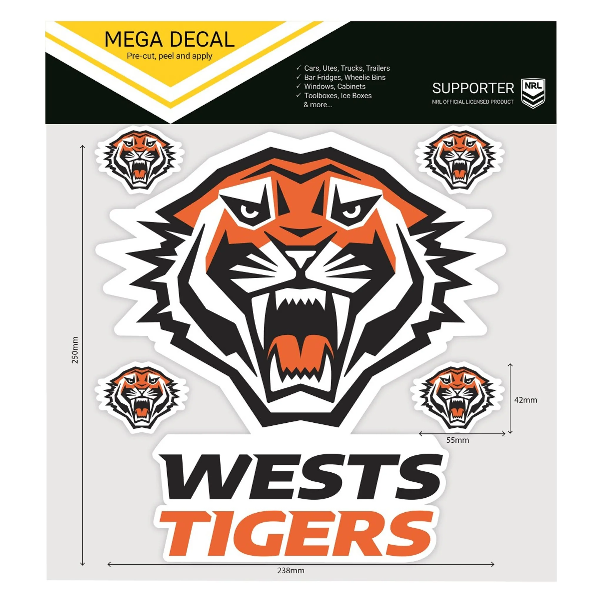 Wests Tigers Mega Decal
